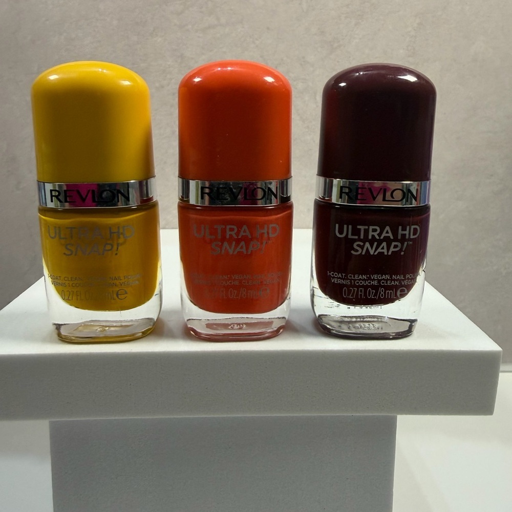 💙3/$20 Revlon Ultra HD Snap! Nail Polish Trio - Yellow, Orange, Burgundy